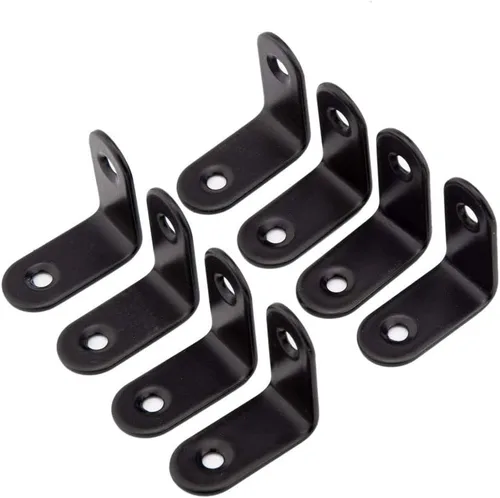 Miniatura 5 de Soporte de esquina, soporte de esquina en L de acero inoxidable negro resistente, soportes de ángulo de unión recta, soporte flotante para colgar