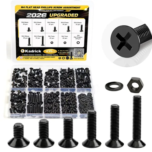 Miniatura 16 de Kadrick 1230 piezas de tornillos de acero inoxidable 304, surtido métrico M2 M3 M4 M5, kit de pernos de cabeza hexagonal de botón de 4mm-20mm