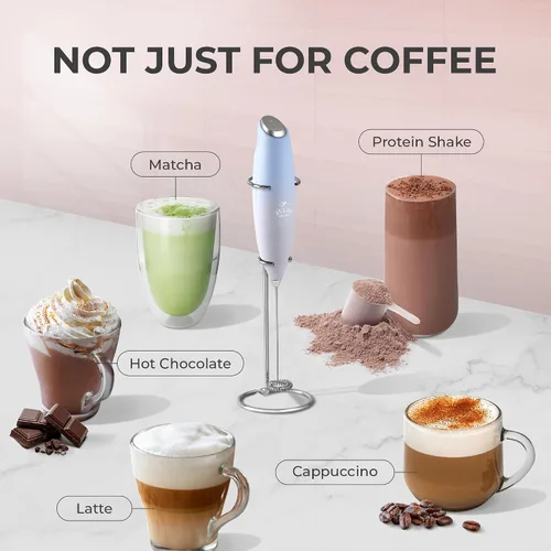 Miniatura 11 de Zulay Milk Boss Espumador de leche potente manual, hace espuma para latte, batidor para mezclar bebidas, café, miniespumador para capuchino, frappé