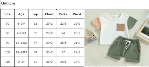 Miniatura 2 de Ynibbim Conjunto de 2 piezas de ropa de verano para niños pequeños con estampado de letras y pantalones cortos elásticos