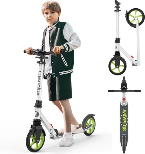 Miniatura 14 de WAYPLUS KS1 Kick Scooter para mayores de 6 años, niños, adolescentes y adultos. Carga máxima de 240 libras. Plegable, ligero, ruedas grandes de 8