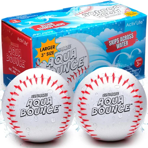 Activ Life Ultimate - Paquete de 2 pelotas de salto de agua más grandes de 3 pulgadas, pelotas rebotadoras para diversión en la piscina y la playa,