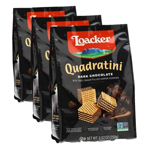 Miniatura 5 de Loacker Quadratini - Galletas de oblea de chocolate tamaño bocado, 8.82 onzas (paquete de 6)