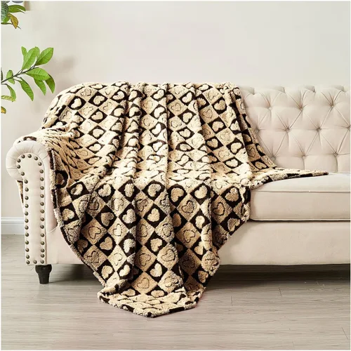 Miniatura 8 de FY FIBER HOUSE - Mantas con diseño de corazón a cuadros, mantas suaves y cálidas para regalos para amantes, madres, padres, lavables y ligeras
