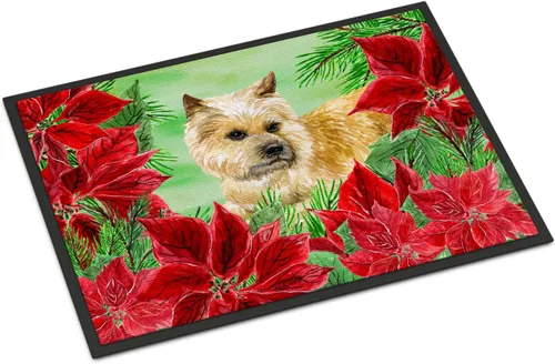 Miniatura 87 de Caroline's Treasures CK1311MAT Cavalier Spaniel Poinsettas - Felpudo de 18 x 27 pulgadas, tapete para puerta delantera, interior y exterior