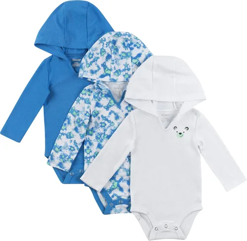 Miniatura 8 de Hanes Body de manga larga para bebé, sudadera con capucha para niños y niñas, paquete de 3