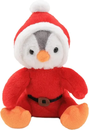 Plushland Juguete de peluche de 10 pulgadas, juguete de abrazos, el mejor regalo para niños, decoración del hogar y automóvil (pingüino Santa)