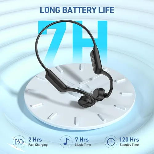 Miniatura 5 de Auriculares de conducción ósea de oído abierto, auriculares Bluetooth inalámbricos IPX5 impermeables para deportes, correr, gimnasio, ciclismo
