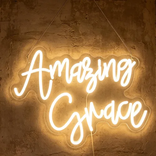 Miniatura 9 de Amazing Grace - Letrero decorativo de neón para decoración de escritorio, regalo para esposa, marido, regalos de boda cristiana, letrero