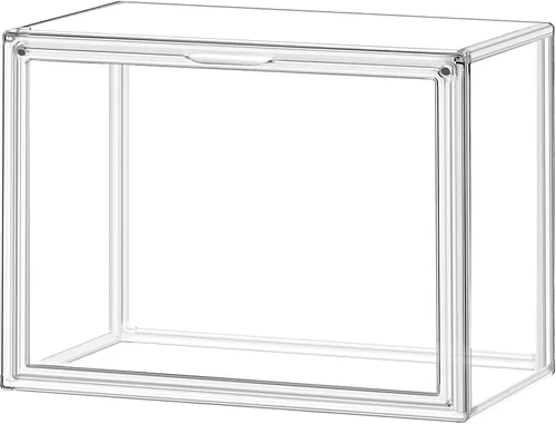 Miniatura 9 de Paquete de 1 estuche de acrílico extra XXXL de 17.7 x 13 x 13 pulgadas, organizador de bolso transparente, contenedores de almacenamiento apilables
