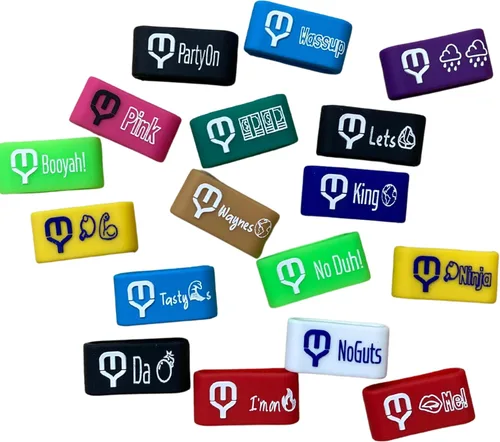 Miniatura 8 de Bandas de nombre de paleta de pickleball personalizadas, agarre de silicona personalizado, etiquetas de identificación de pickleball duraderas Verde