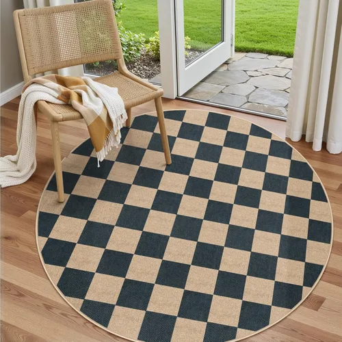 Miniatura 27 de Lahome Alfombra de yute a cuadros fácil 2'x3', alfombra pequeña para entrada, antideslizante, alfombra para la puerta delantera de la cocina
