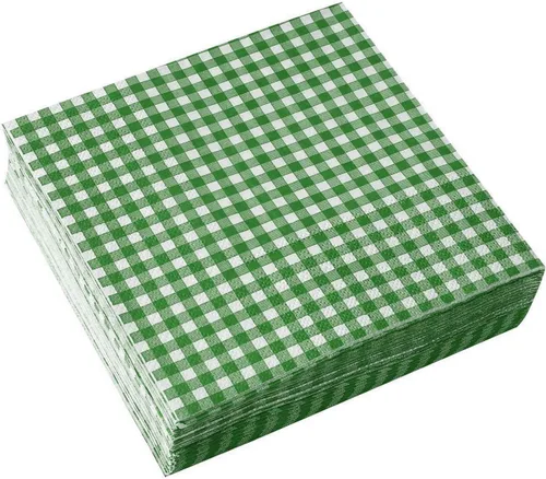 Miniatura 4 de Gatherfun Servilletas desechables de papel, cuadros verdes para fiesta del día de San Patricio (3 capas, paquete de 50)