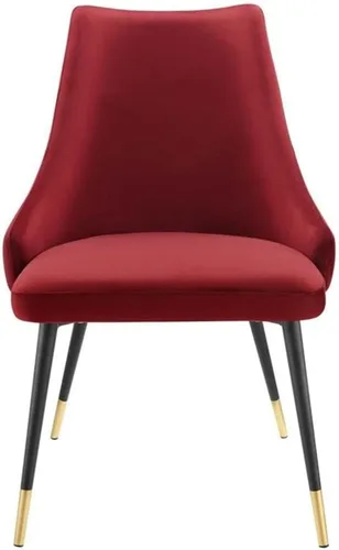 Miniatura 3 de Modway Adorn Silla auxiliar de comedor de terciopelo copetudo, color negro, 25 pulgadas de profundidad x 22 pulgadas de ancho x 34 pulgadas de alto