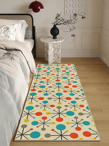 Miniatura 2 de Alfombra Pasillera Retro para Pasillos, Alfombras Pasilleras de Cocina Modernas de Mediados de Siglo Antideslizantes 2'x 6', Alfombra Amarilla