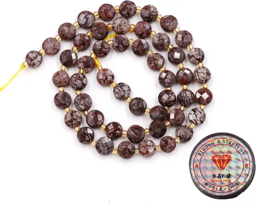 Miniatura 121 de Cuentas de piedras preciosas para la fabricación de joyas, cuentas de monedas facetadas de piedra natural piedra de sangre africana de 0.236 in