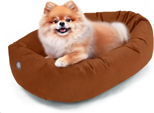 Miniatura 18 de Majestic Pet Cama para Perros Grandes Lavable de 40 Pulgadas, Mueble Ortopédico en Forma de Donut para Perros Grandes, Almohadilla y Alfombra de Gris