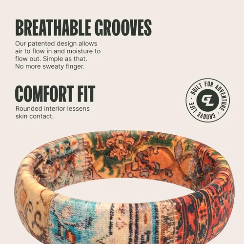Miniatura 3 de Groove Life Aspire - Anillos de boda de siliconagoma, transpirables, con diseño único y de ajuste cómodo para mujer
