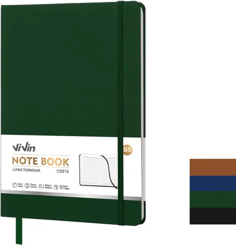 Miniatura 13 de ViVin Cuaderno A4 con rayas universitarias para el trabajo, diario de tapa dura de cuero de 8.5 x 11 pulgadas, 192 páginas, cuaderno rayado