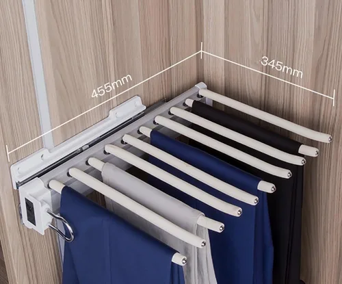 Miniatura 2 de Perchero extraíble para pantalones de acero con 9 brazos, organizador de ropa, de acero inoxidable, extensible para armario, ahorro de espacio