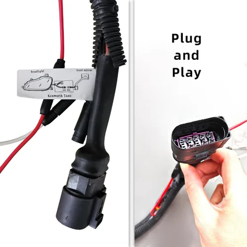 Miniatura 5 de Conjunto de par de faros delanteros LED completos Blackout para camiones semi Kenworth T660 170 T270 T370 T660 T700 2008-2019 DRL Halo Secuencial