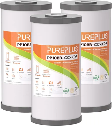 Miniatura 16 de PUREPLUS Cartucho de repuesto para filtro de agua de carbono y sedimentos FXHTC para toda la casa, de 5 micrones, de 10 x 4.5 pulgadas