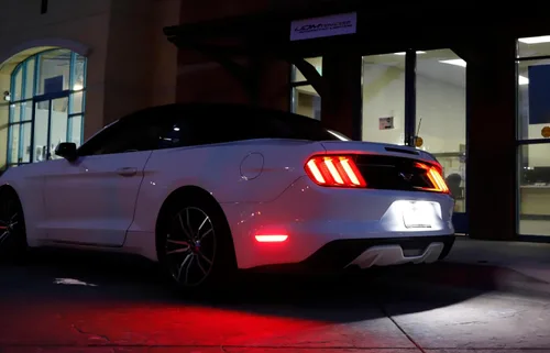 Miniatura 5 de iJDMTOY - Kit de focos laterales traseros con lente transparente roja LED completa Compatible con Ford 2015-23 Mustang, alimentado por 48-SMD LED
