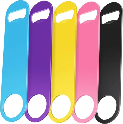 WEGAZ - Paquete de 5 abrebotellas de cerveza de 7 pulgadas de colores grandes, acero inoxidable Color-5
