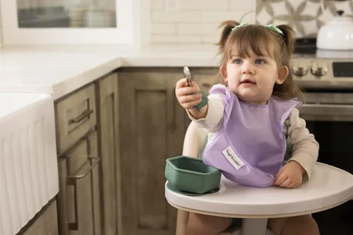 Miniatura 3 de Tiny Twinkle Baberos a Prueba de Derrames para Bebés para Comer Baberos Impermeables y Limpiables para Niños Pequeños con Bolsillo Recoge Todo