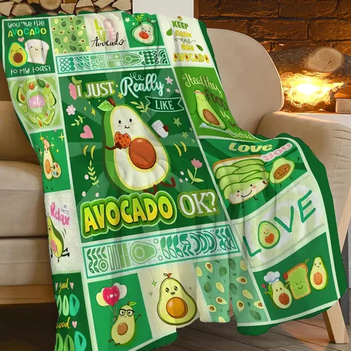Miniatura 4 de SweetFox Manta de aguacate, divertida y bonita manta de decoración de aguacate, regalos para niñas y niños amantes, súper cálida, suave, ligera