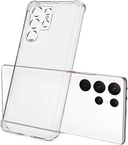 Para Samsung Galaxy S22 Ultra Phone Case, Clear Transparents Silicone TPU Rubber Back Cover Case