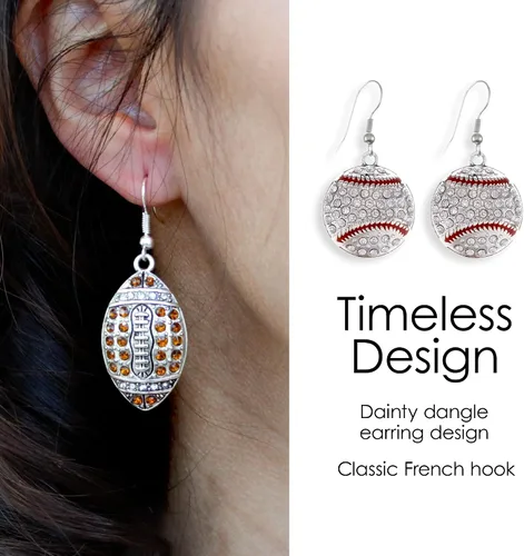 Miniatura 4 de Inspired Silver - Pendientes colgantes de gancho francés con dije de círculo de plata con joyas de circonita cúbica