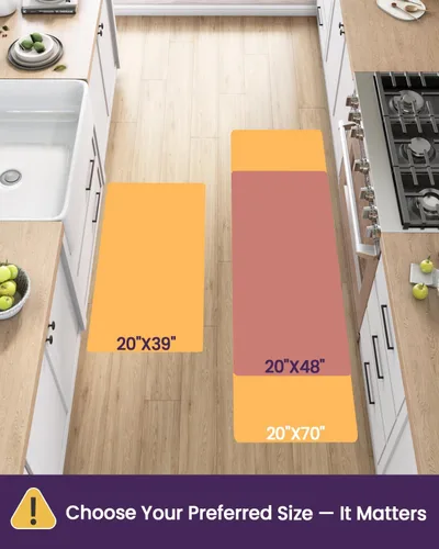 Miniatura 9 de DEXI Tapete de cocina acolchado antifatiga, extra largo, grande, cómodo, impermeable, de espuma viscoelástica, antifatiga, para escritorio, oficina