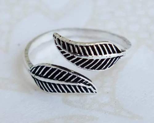 Miniatura 17 de Handmade Silver Leaf Wrap Adjustable Toe Ring, 925 Sterling Silver, Classic Floral Open Toe, Pinky or Knuckle Rings for Women, foot bare jewelry