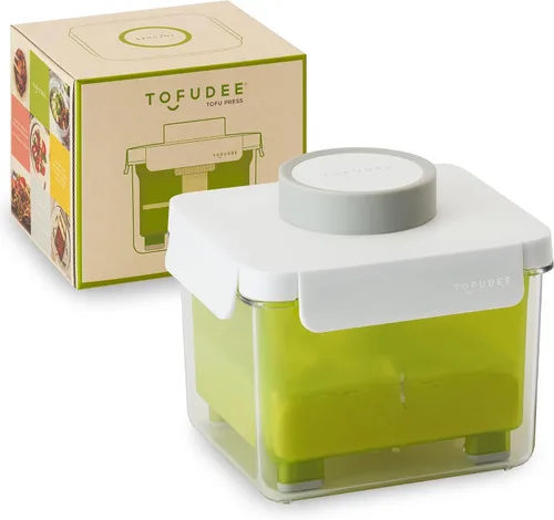 TOFUDEE Prensa de tofu para veganos – Apto para lavavajillas y sin BPA que drena rápidamente el agua de tofu suave, firme, extra firme y orgánico