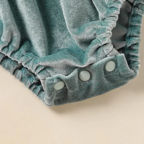 Miniatura 42 de GRNSHTS Ropa de primer cumpleaños para niña de terciopelo de un año de edad, mameluco de manga larga + diadema, 2 piezas de trajes de pastel