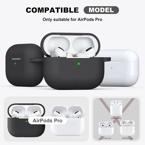 Miniatura 4 de Funda para AirPods con llavero, protección completa, de silicona, accesorios para AirPods, funda para hombres, mujeres y adolescentes, con estuche