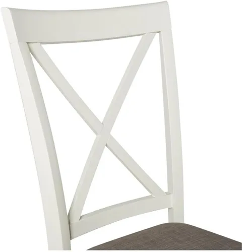 Miniatura 5 de BOWERY HILL Juego de dos sillas auxiliares de comedor de madera en blanco vainilla