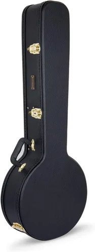 Miniatura 9 de Crossrock Estuche de banjo moldeado de ABS para resonador y tenor de 5 cuerdas Estilo de mochila, pestillo de bloqueo, interior de felpa – Negro