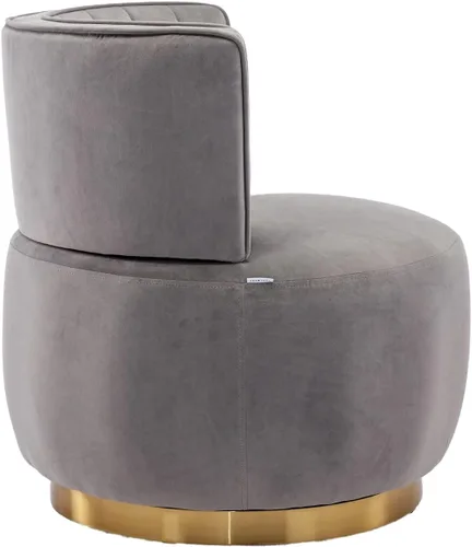 Miniatura 9 de NewCosmos Sillas giratorias de 360 grados para sofá, sillones redondos con tapizado ancho, silla de tela de terciopelo esponjoso para sala de estar
