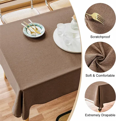 Miniatura 2 de AUSSPVOCT - Mantel redondo texturizado de 50 pulgadas, para mesas hasta 35 pulgadas de diámetro, impermeable, fácil de limpiar y antiarrugas