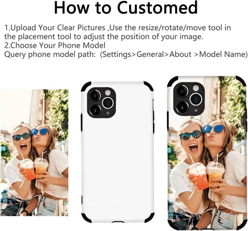 Miniatura 4 de Funda para teléfono con imagen personalizada para iPhone 17, 16, 15, 14, 13, 12, 11 Pro Max, Mini, XR, Xs, 8, 7, 6 Plus, TPU + funda de piel suave