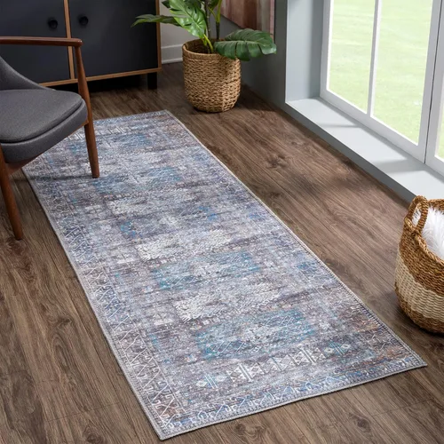 Miniatura 24 de Bloom Rugs - Alfombra lavable, antideslizante, de 1,83 x 2,74 m, color beige/blanco claro con borde tradicional, para sala de estar, dormitorio
