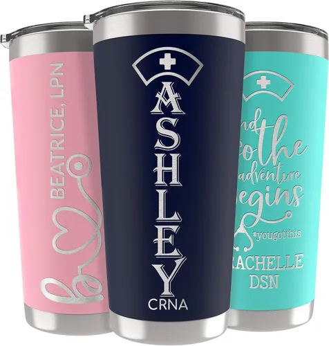 Miniatura 37 de Vaso de enfermera personalizado de 20 onzas con tapa, ejército, grabado con láser, regalos de agradecimiento para enfermeras, regalos de graduación