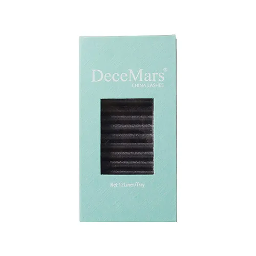 DeceMars Extensiones de pestañas en forma de W 8D de 0.003 in, rizo C 8-12, bandeja mixta, racimos de volumen de aspecto natural, color negro mate,