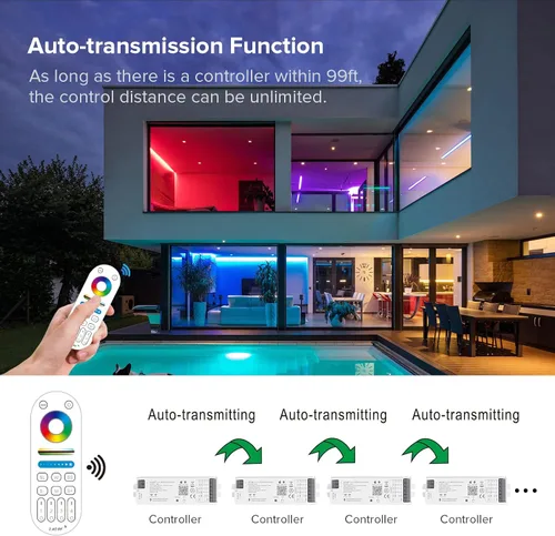 Miniatura 3 de SEZO WB5 5 en 1 Tuya WiFi 2.4GHz PWM LED controlador para atenuación RGB RGBCCT RGBW LED tira compatible con Alexa/Google Home/Tuya Smart Life APP