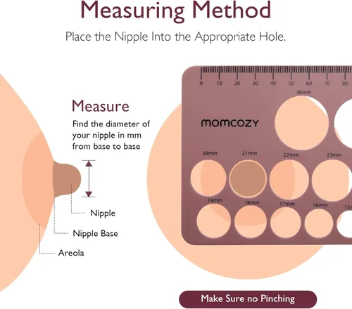 Miniatura 3 de Momcozy Regla de pezón para tamaño de brida, herramienta de medición de silicona suave y flexible para tamaño de extractor de leche, compatible