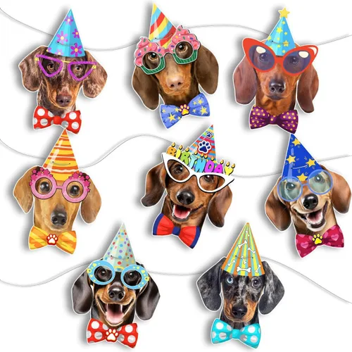 Miniatura 13 de Guirnalda de cumpleaños para perro Boston Terrier, pancarta de cumpleaños con caras fotográficas de Boston Terrier, decoración divertida de fiesta