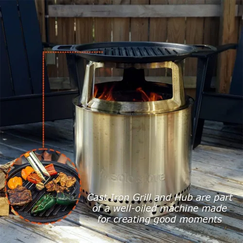 Miniatura 4 de Solo Stove Bonfire - Parrilla de hierro fundido 2.0 Pozo de fuego sin humo, soporte, parrilla y cubo, quema de leña, cenicero extraíble, acero