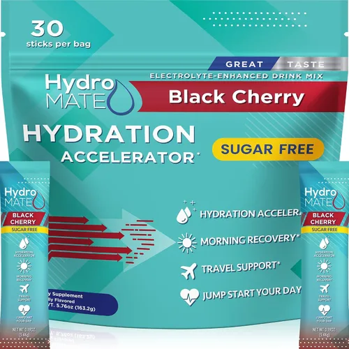Miniatura 11 de Paquetes de hidratación sin azúcar en polvo de electrolitos Acai Berry HydroMATE 30 Sticks
